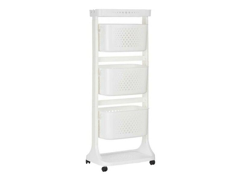 Wózek na Warzywa Kinvara TP-749 Biały polipropylen Plastikowy 33 x 112 x 41 cm