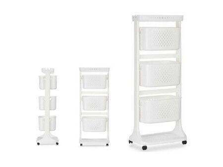 Wózek na Warzywa Kinvara TP-749 Biały polipropylen Plastikowy 33 x 112 x 41 cm