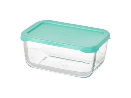 Pojemnik na Lunch Pasabahce Snow Kolor Zielony Przezroczysty Szkło Polietylen 790 ml 16,3 x 7,4 x 11,4 cm (12 Sztuk)