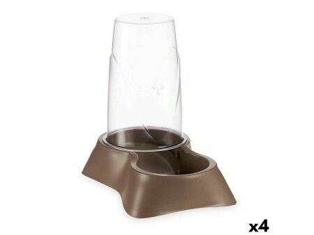 Karmnik dla Zwierząt Dozownik Brązowy polipropylen 3,5 L 21,5 x 32,5 x 32,5 cm (4 Sztuk)