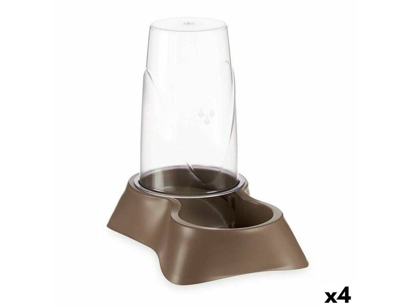 Karmnik dla Zwierząt Dozownik Brązowy polipropylen 3,5 L 21,5 x 32,5 x 32,5 cm (4 Sztuk)