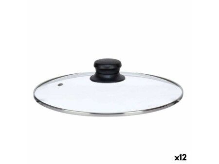 Pokrywna na Garnek Kinvara CN-SW1304-24CM Przezroczysty Srebrzysty Szkło 24 cm (12 Sztuk)
