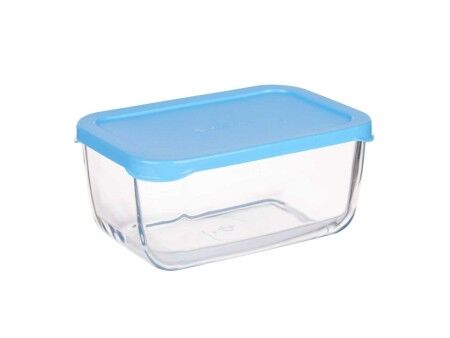 Pojemnik na Lunch Pasabahce SNOW BOX Niebieski Przezroczysty Szkło Polietylen 790 ml 16,3 x 7,4 x 11,4 cm (12 Sztuk)