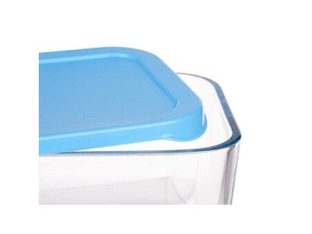 Pojemnik na Lunch Pasabahce SNOW BOX Niebieski Przezroczysty Szkło Polietylen 790 ml 16,3 x 7,4 x 11,4 cm (12 Sztuk)