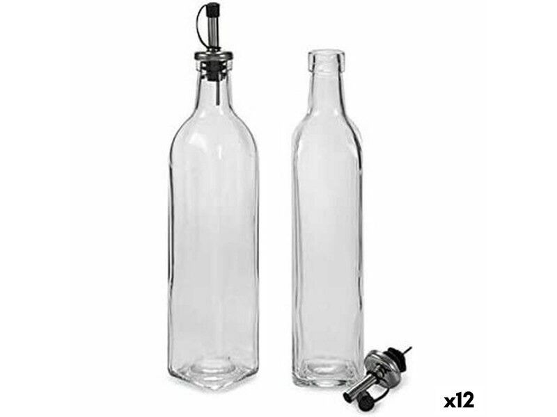 Zestaw do oliwy i octu Vivalto WJ6079-L Przezroczysty Szkło 2 x 50 ml 5,7 x 29,5 x 5,7 cm (12 Sztuk)