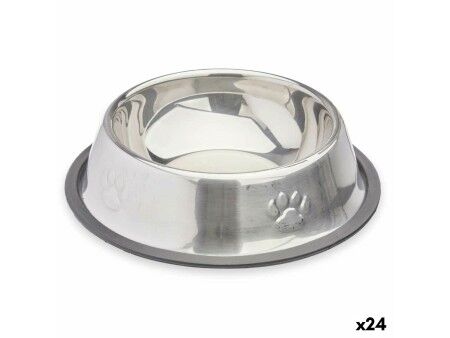 Karmnik dla psów Mascow 311 Szary Srebrzysty Gumowy Metal 35 x 0,03 x 25 cm (24 Sztuk)
