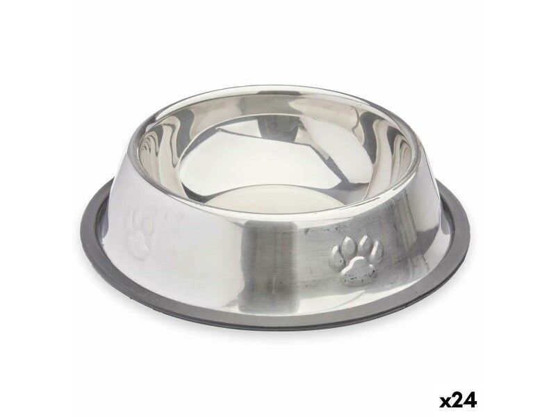 Karmnik dla psów Mascow 311 Szary Srebrzysty Gumowy Metal 35 x 0,03 x 25 cm (24 Sztuk)