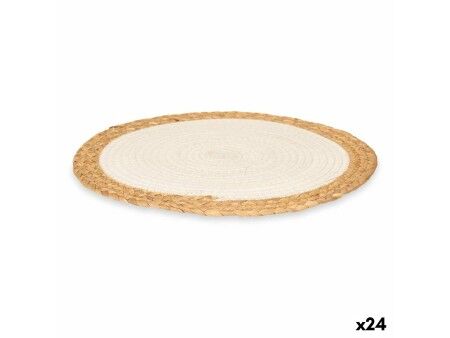 Podkładki na stół Kinvara TS23885-W Biały Bawełna Wodorosty 35 x 0,6 x 35 cm (24 Sztuk)