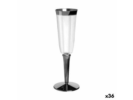 Zestaw kieliszków wielokrotnego użytku Algon Kopanie Srebrzysty 3 Części 180 ml (36 Sztuk)