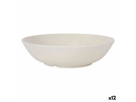 Miska do Sałatki La Mediterránea Melamina Biały Jasność 25 x 6,5 cm (12 Sztuk)