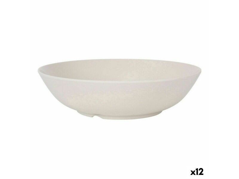 Miska do Sałatki La Mediterránea Melamina Biały Jasność 25 x 6,5 cm (12 Sztuk)