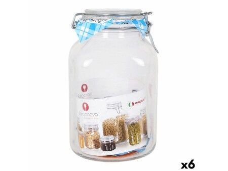 Słoik Borgonovo 33216 Hermetyczny Przezroczysty 3,1 L 13 x 13 x 24 cm (6 Sztuk)