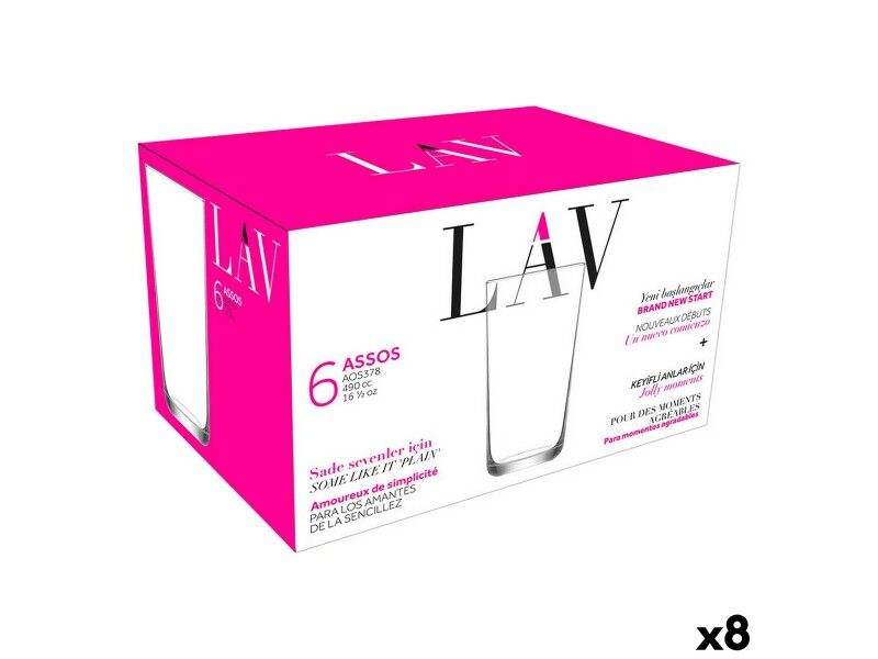 Zestaw kieliszków LAV Assos 490 ml 6 Części (8 Sztuk)