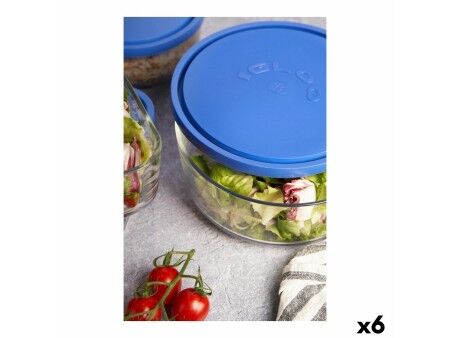 Pojemnik na Lunch Borgonovo Igloo Niebieski 2,2 L (6 Sztuk) (Ø 22cm)