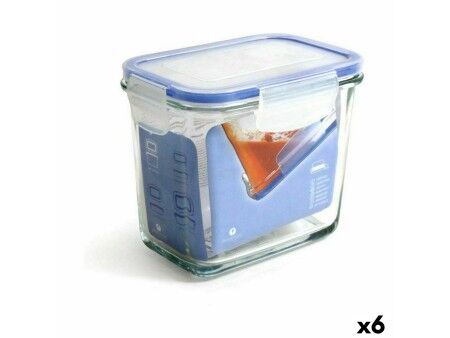 Hermetyczne pudełko na lunch Borgonovo Superblock Prostokątny 14 x 10 x 12 cm (6 Sztuk)