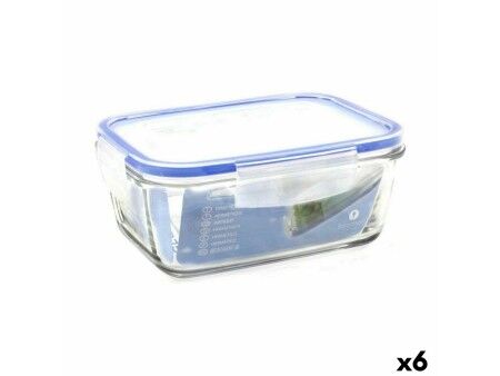 Hermetyczne pudełko na lunch Borgonovo Superblock Prostokątny 17,5 x 13 x 7,5 cm (6 Sztuk)