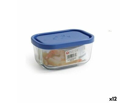 Pojemnik na Lunch Borgonovo Niebieski Prostokątny 400 ml 13,5 x 9,5 x 6,5 cm (12 Sztuk)
