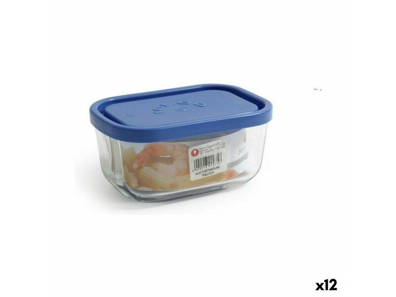 Pojemnik na Lunch Borgonovo Niebieski Prostokątny 400 ml 13,5 x 9,5 x 6,5 cm (12 Sztuk)