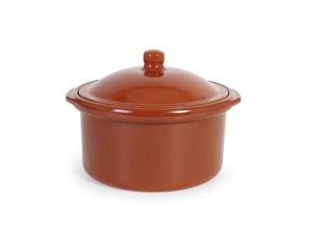 Garnek z Pokrywką Azofra Terakota 30,5 x 28 x 21 cm (3 Sztuk)