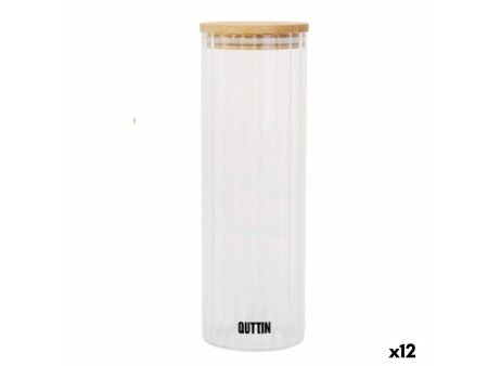 Przezroczysty szklany słoik Quttin    9 x 27 cm 1,4 L (12 Sztuk)