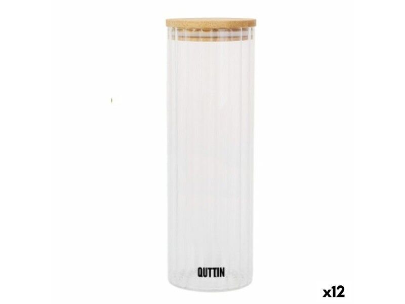 Przezroczysty szklany słoik Quttin    9 x 27 cm 1,4 L (12 Sztuk)
