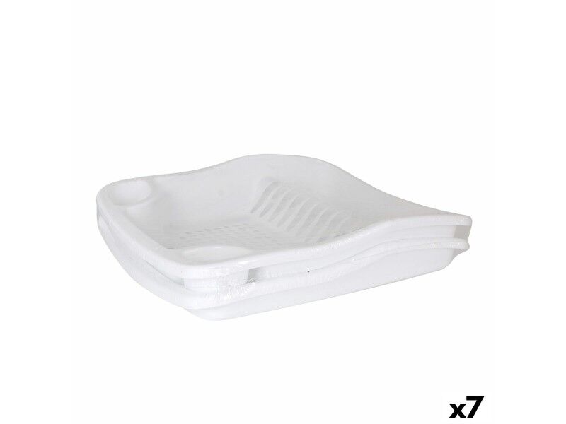 Ociekacz do Naczyń Dem Bloom Plastikowy Biały 48 x 40 x 11,5 cm (7 Sztuk)