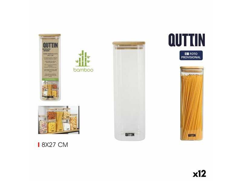 Łódź Quttin Bambus Kwadratowy 1,3 L 8 x 27 cm (12 Sztuk)