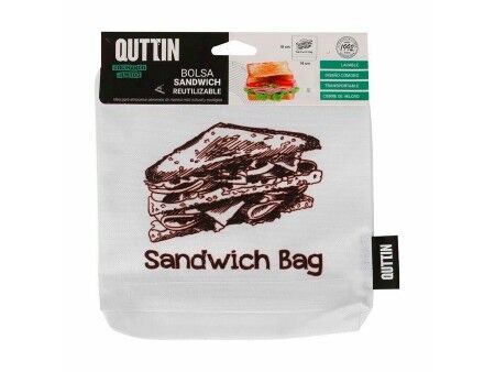Torba na żywność wielokrotnego użytku Quttin Kanapki 18 x 18 x 2 cm (24 Sztuk)