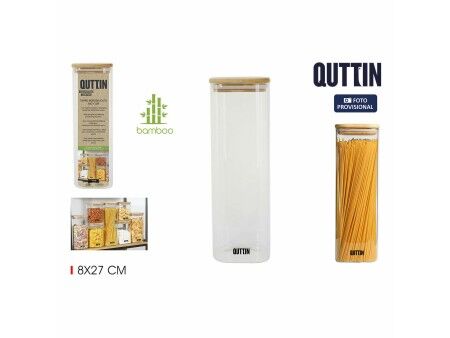 Łódź Quttin Bambus Kwadratowy 1,3 L 8 x 27 cm (12 Sztuk)