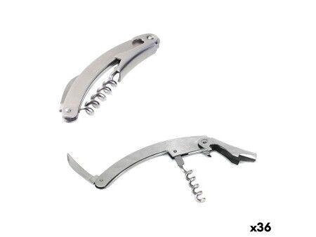 Korkociąg z obcinaczem do folii oraz otwieraczem do butelek Wooow Stal nierdzewna 11 x 2,2 cm (36 Sztuk)