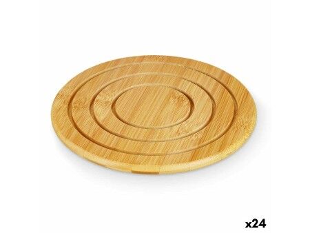Podkładki na stół Kinvara 897 Naturalny Bambus Okrągły 19 x 1 x 19 cm (24 Sztuk)