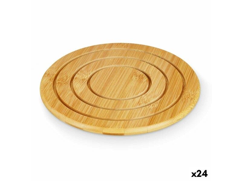 Podkładki na stół Kinvara 897 Naturalny Bambus Okrągły 19 x 1 x 19 cm (24 Sztuk)