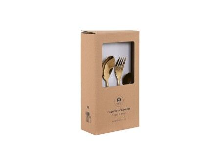 Zastawa stołowa Home ESPRIT Złoty Stal nierdzewna 1,8 x 0,8 x 23,5 cm 16 Części