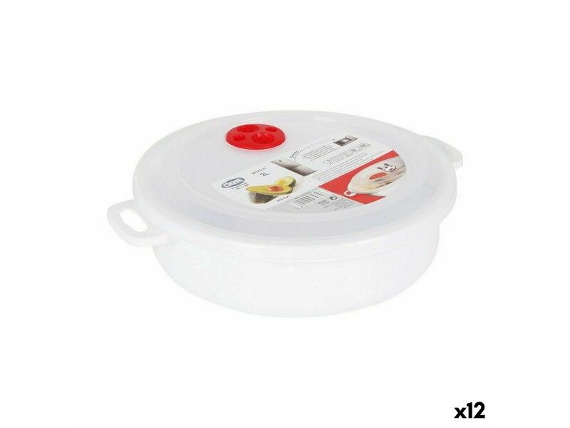 Okrągłe pudełko na lunch z pokrywką Dem 2 L (12 Sztuk)