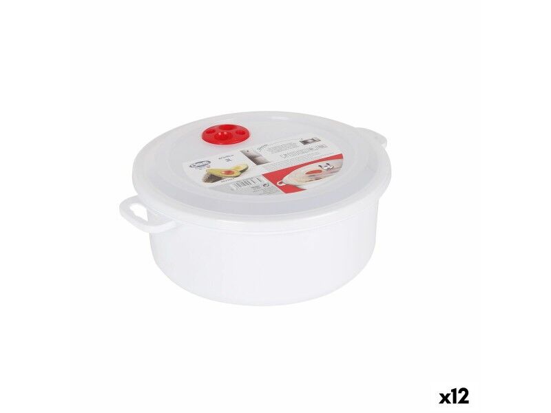 Lunch Box z pokrywką do kuchenki mikrofalowej Dem 3 L 28 x 23 x 10 cm (12 Sztuk)