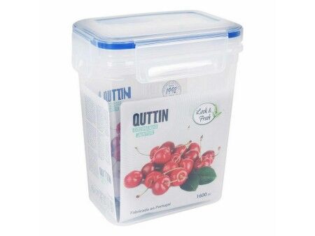 Hermetyczne pudełko na lunch Quttin 1,6 L Prostokątny 15 x 10 x 18 cm (12 Sztuk)