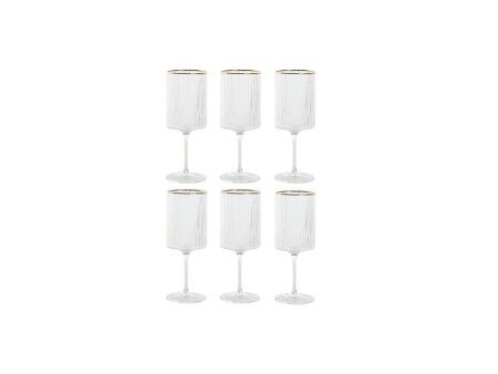Zestaw kieliszków Home ESPRIT Przezroczysty Złoty Szkło 400 ml (6 Sztuk)