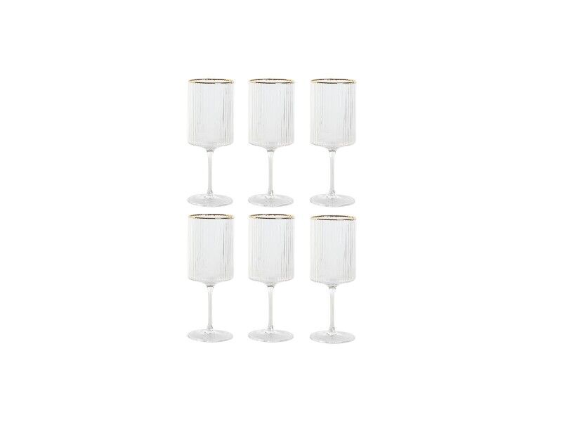 Zestaw kieliszków Home ESPRIT Przezroczysty Złoty Szkło 400 ml (6 Sztuk)