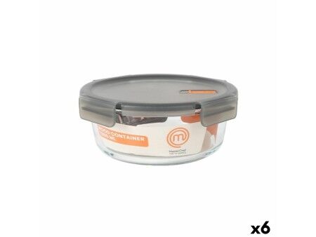 Hermetyczne pudełko na lunch MasterChef Szary Przezroczysty Okrągła 1,3 L (6 Sztuk)