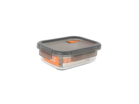 Hermetyczne pudełko na lunch MasterChef Szary Przezroczysty Prostokątny 630 ml (6 Sztuk)