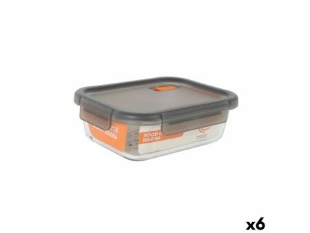 Hermetyczne pudełko na lunch MasterChef Szary Przezroczysty Prostokątny 1,04 L (6 Sztuk)