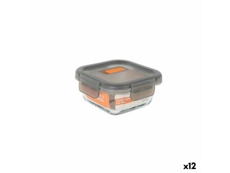 Hermetyczne pudełko na lunch MasterChef Szary Przezroczysty Kwadratowy 310 ml (12 Sztuk)