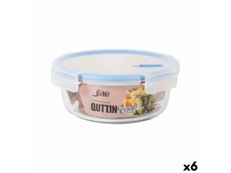Hermetyczne pudełko na lunch Quttin Boho Przezroczysty 1,3 L (6 Sztuk)