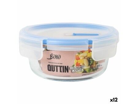 Hermetyczne pudełko na lunch Quttin Boho Przezroczysty 0,4 l (12 Sztuk)