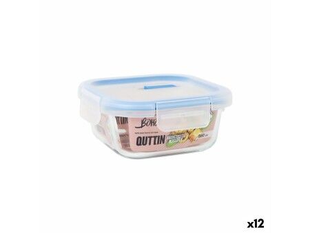 Hermetyczne pudełko na lunch Quttin Boho Przezroczysty 550 ml (12 Sztuk)