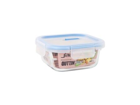 Hermetyczne pudełko na lunch Quttin Boho Przezroczysty 550 ml (12 Sztuk)