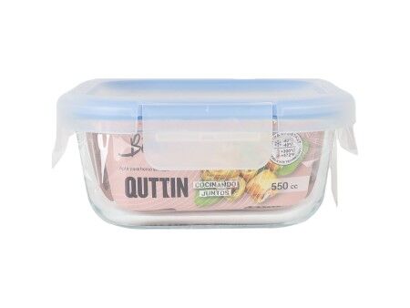 Hermetyczne pudełko na lunch Quttin Boho Przezroczysty 550 ml (12 Sztuk)
