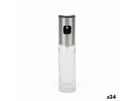 Buteleczka na oliwę La Mediterránea Luxe Przezroczysty Srebrzysty Szkło 100 ml (24 Sztuk)