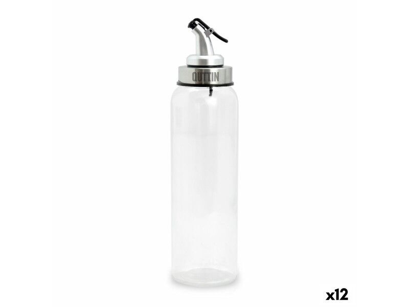 Buteleczka na oliwę Quttin Przezroczysty Srebrzysty Szkło 0,5 L 6 x 6 x 26 cm (12 Sztuk)