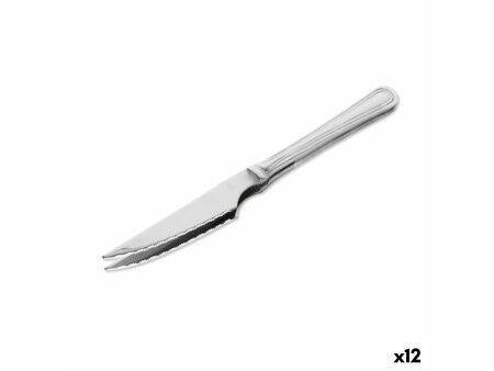 Zestaw Noży do Mięsa Quttin Antártica Srebrzysty Stal nierdzewna 21,5 x 1,9 cm 2 Części (12 Sztuk)